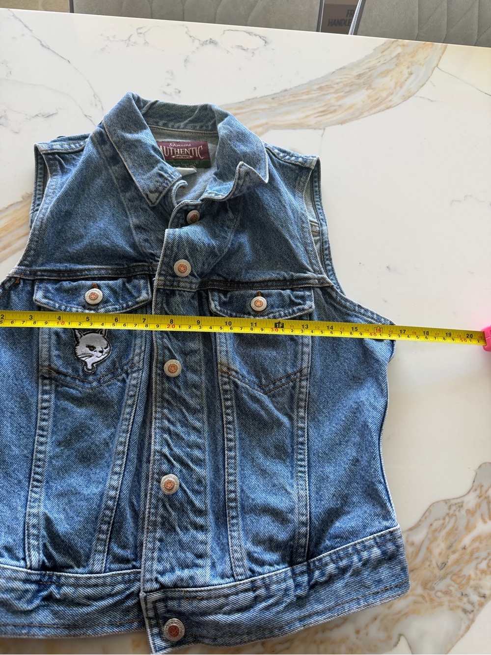 Vintage Genuine Authentic Denim by Paris Sport Club‎ Jean Vest Size M - Picture 4 of 5